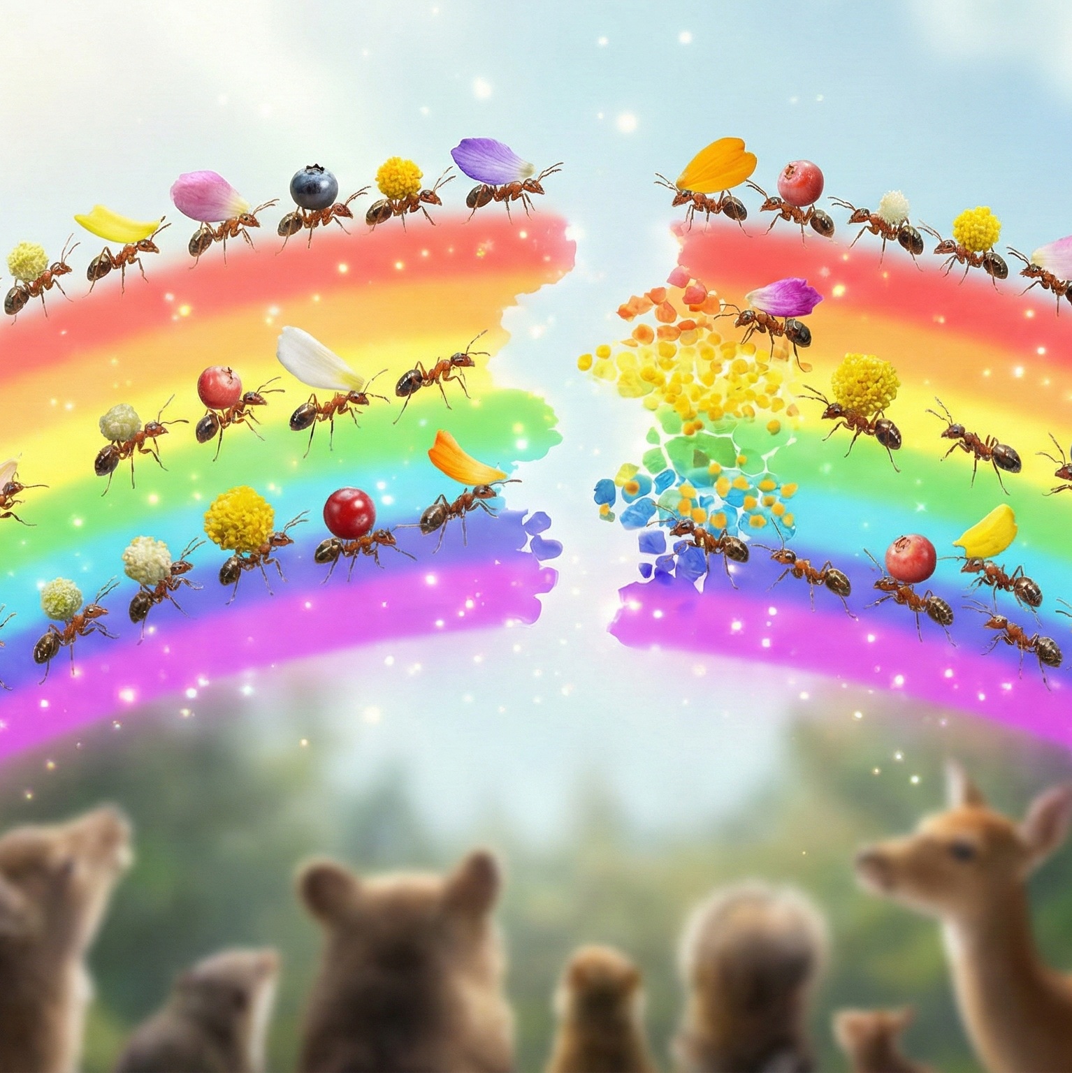 gokkusagi koprusunu onaran karincalar